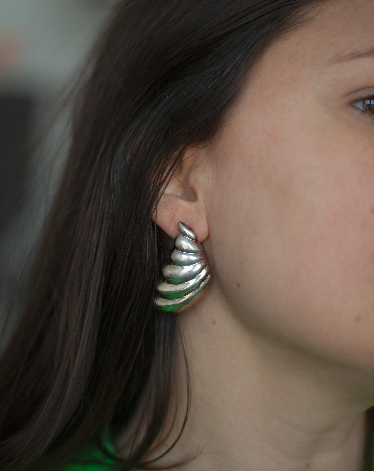 Silver Puff Earrings