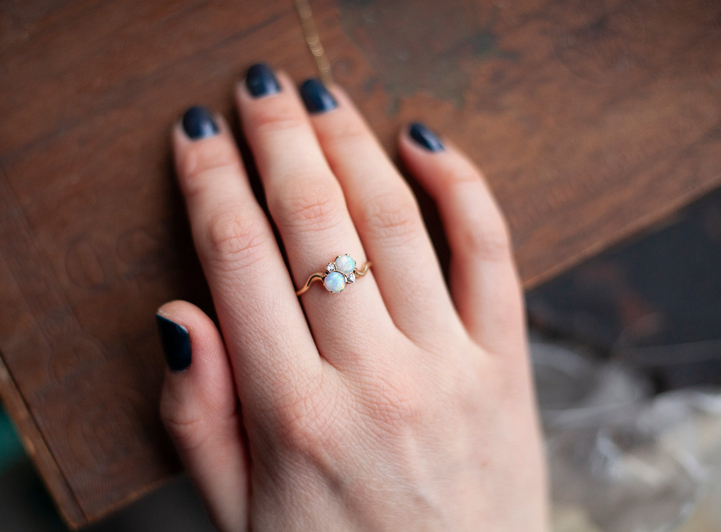 Antique Double Opal Ring
